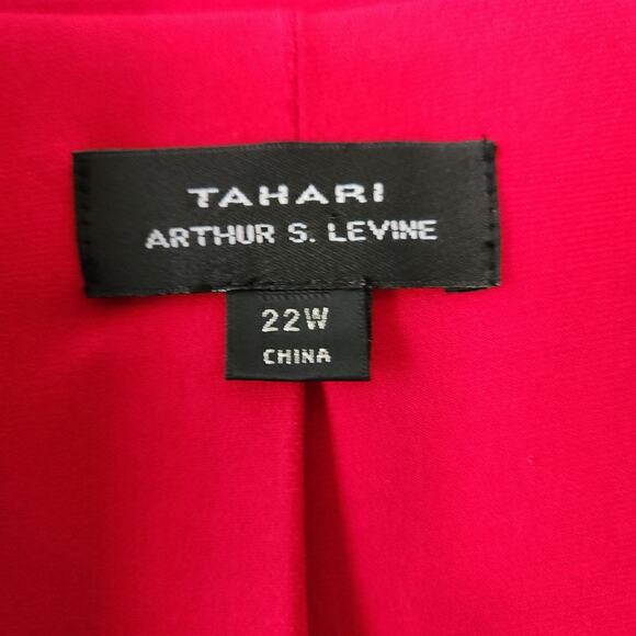 Tahari Arthur S Levine Jacket Womens 22W Bolero Red Open Front Cardigan Cropped - Picture 4 of 11